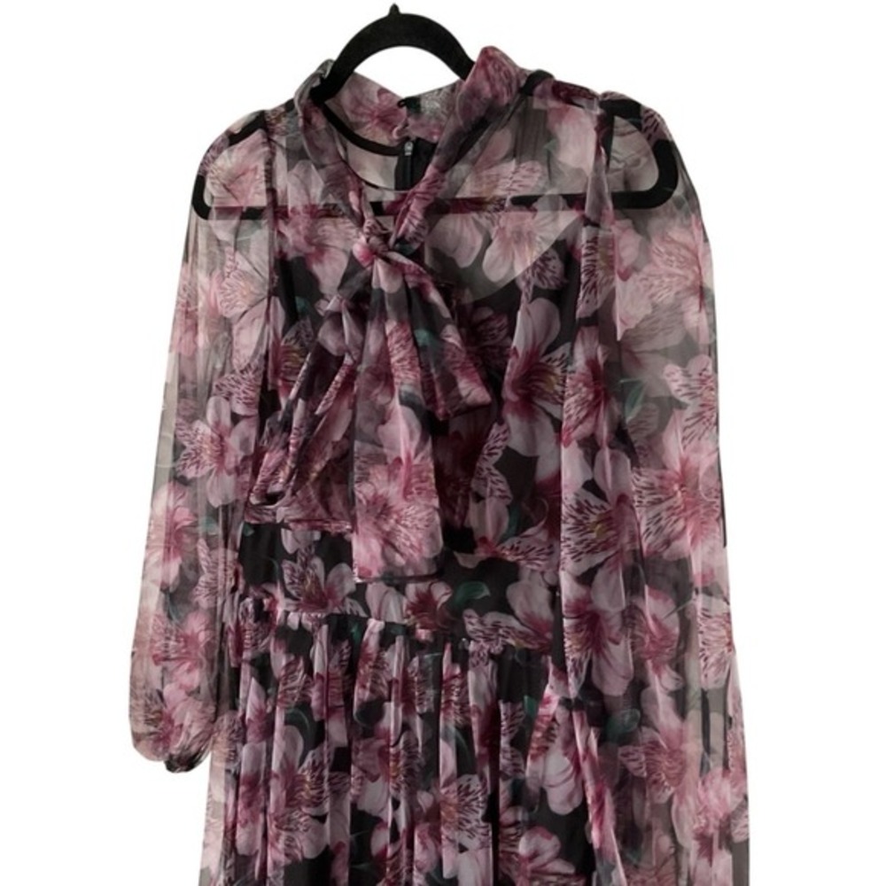 Dalia Macphee Floral dress purple and Black - Picture 2 of 5